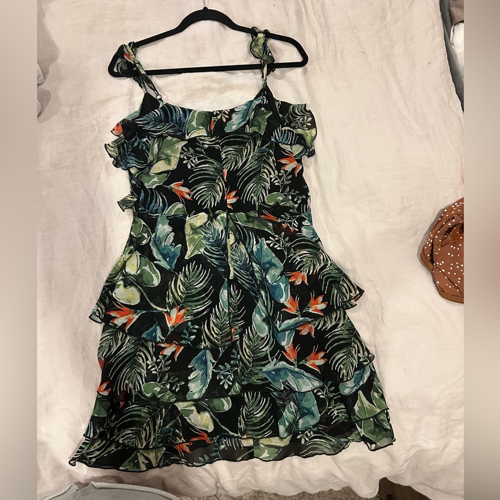 Sanctuary Tropical Print Mini Dress - Black and Green - Picture 2 of 2